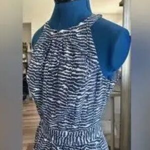 Vineyard Vines Navy and White Fern Maxi Dress